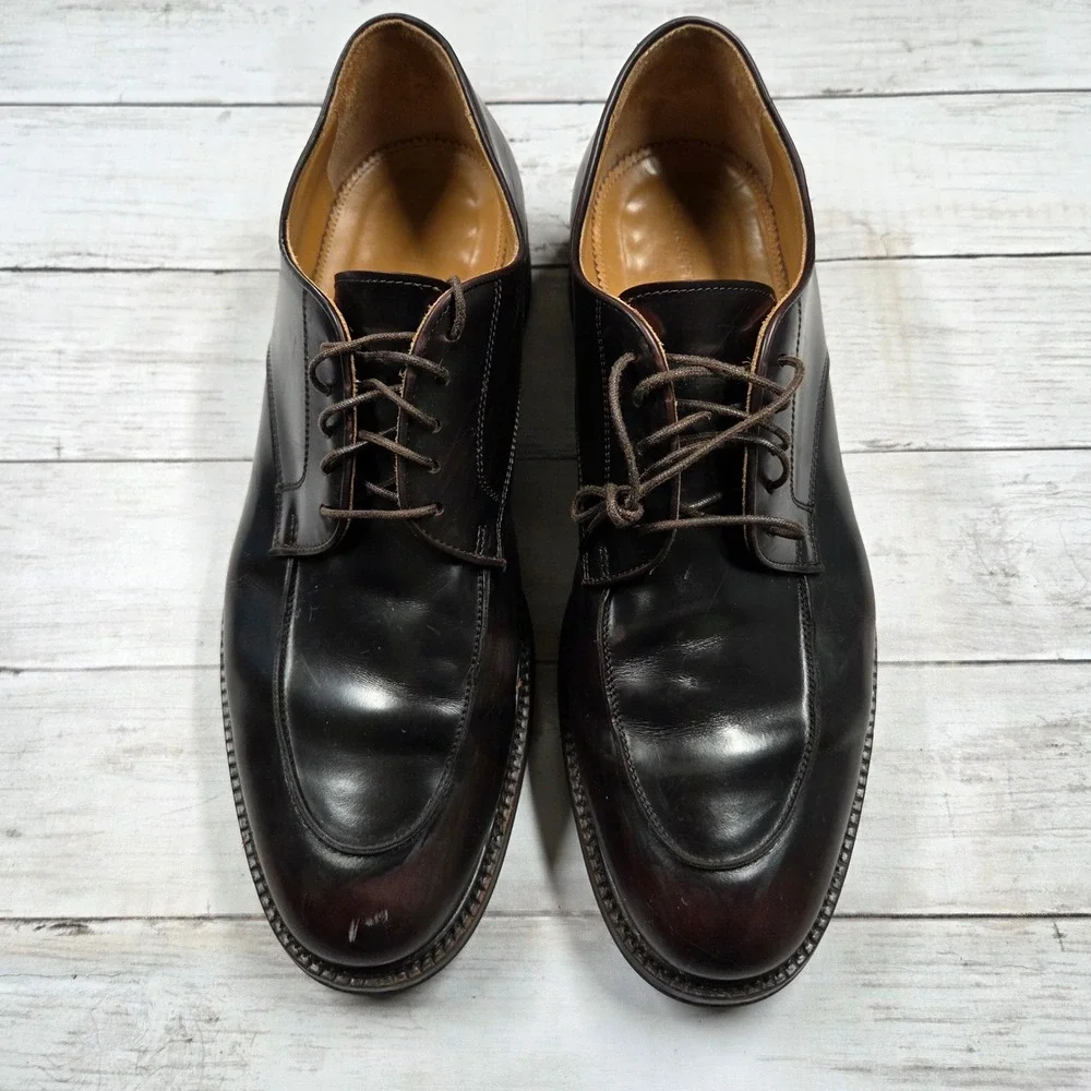 Suitsupply Derby Shoes Mens 13 Dark Brown‎ Apron Toe Leather Made in Italy FW100